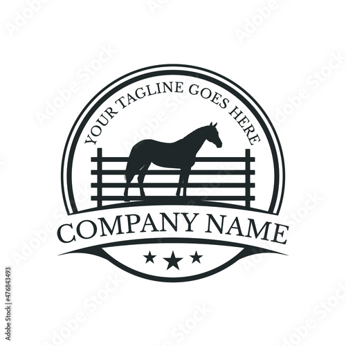 farm, ranch logo, horse logo vector illustration design graphic, unicorn icon, vintage farm, and ranch logo