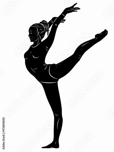 illustration of a gymnast woman, vector draw