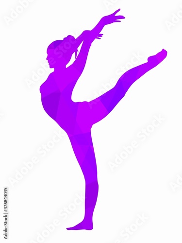 silhouette of a gymnast woman, vector draw