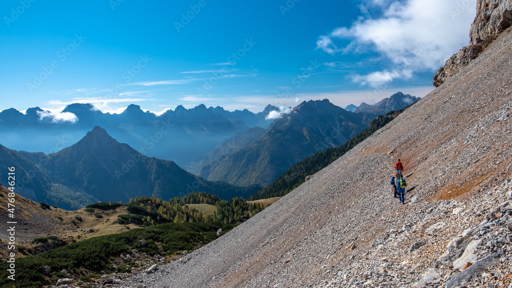 The Carnic Alps in a colorful autumn day