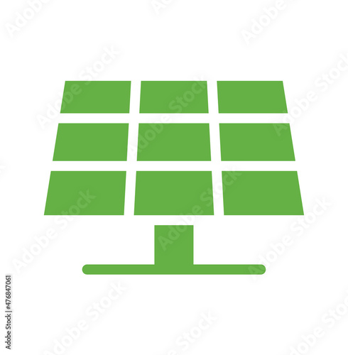 Solar Power Eco icon. Vector graphic glyph style isolated on white background