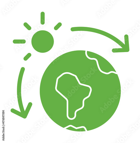 Greenhouse Effect icon. Vector graphic glyph style isolated on white background