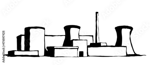 Nuclear power plant. Vector drawing
