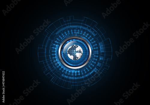 Fototapeta Naklejka Na Ścianę i Meble -  Technology abstract future globe security circle background vector illustration
