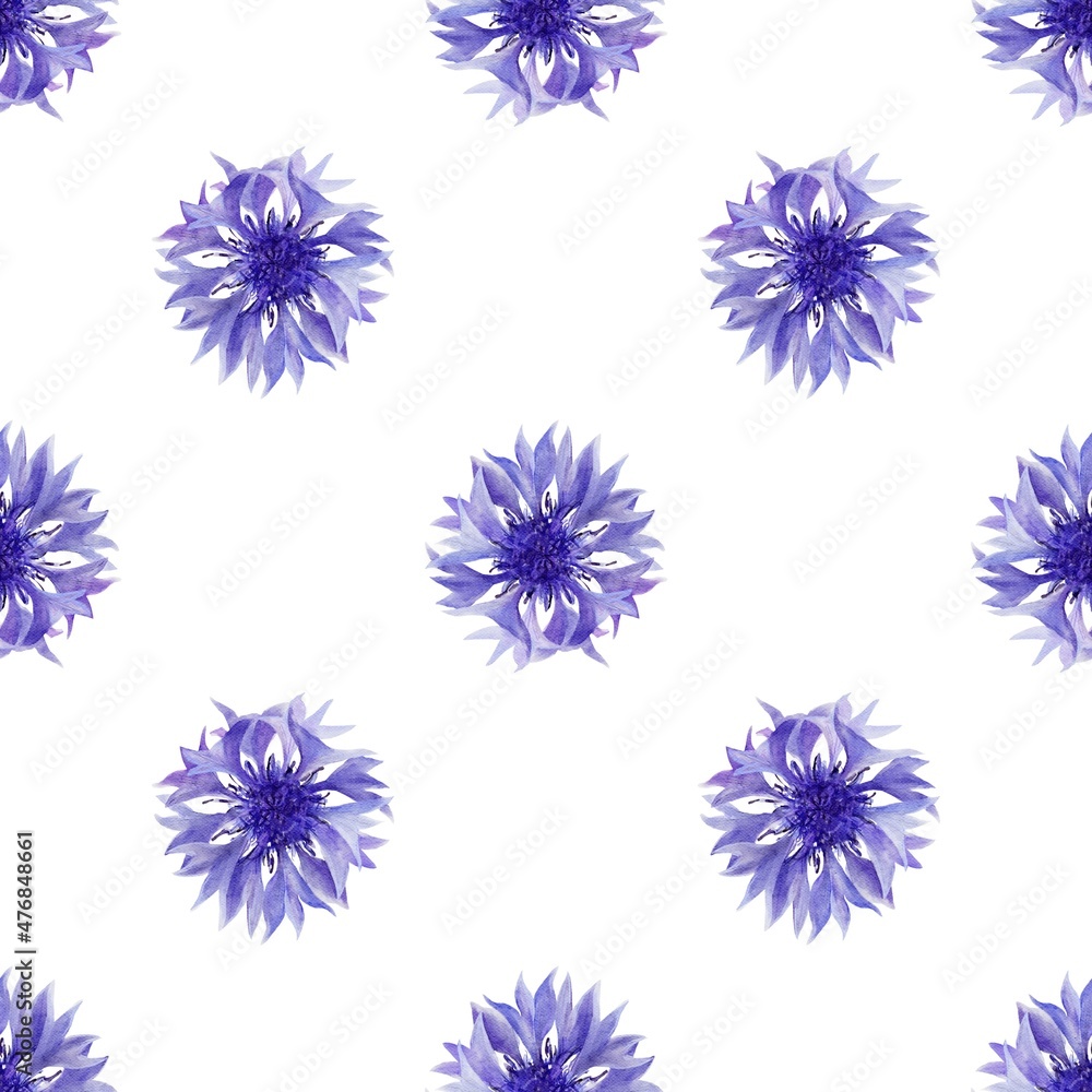 Seamless pattern with very peri flowers isolated on white Seamless pattern with very peri flowers isolated on white