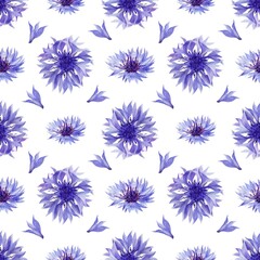 Wandcirkels Pantone 2022 very peri Naadloos bloemenpatroon in Very Peri  © MariiaMart