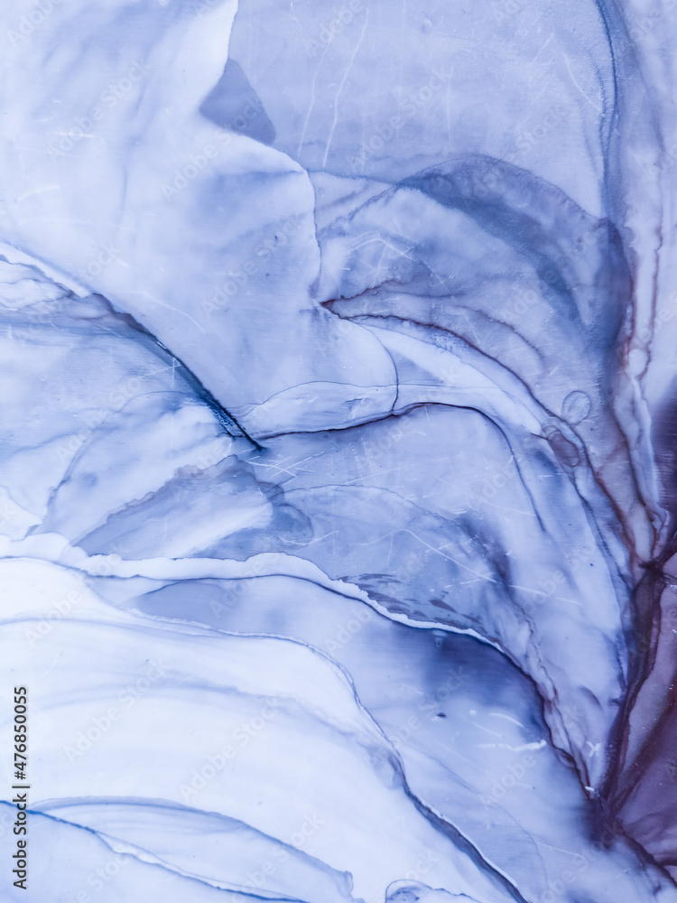 Fototapeta premium Background texture of alcohol ink in gray color. Abstract paint with drops and stains.