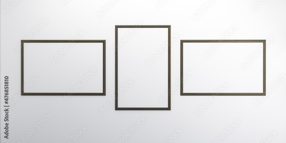 Photo frames isolated on the white wall, Creative mood board mockup template in living room interior, realistic square black frames mockup, vector set. empty framing for your design.3d rendering Photo frames isolated on the white wall, Creative mood board mockup template in living room interior, realistic square black frames mockup, vector set. empty framing for your design.3d rendering