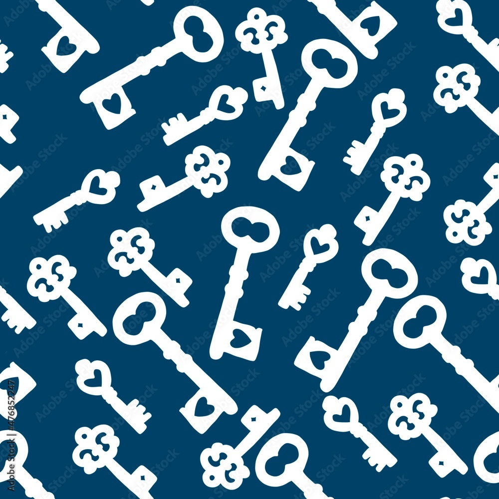 Seamless pattern with keys for fabrics and textiles and packaging and gifts and cards and linens and kids Seamless pattern with keys for fabrics and textiles and packaging and gifts and cards and linens and kids