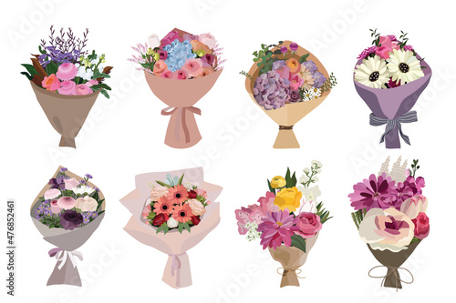 Bouquet of flowers, Floral bouquet design. Vector illustration.