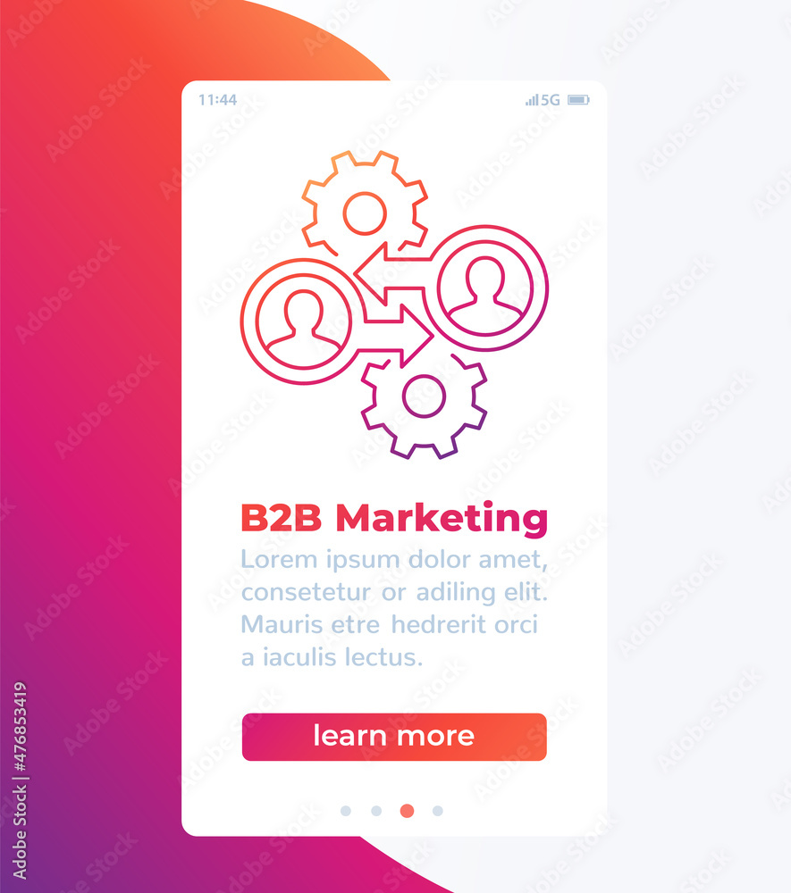 b2b marketing banner design with line icon b2b marketing banner design with line icon