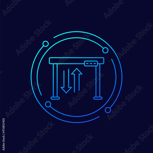 stand up desk line icon, adjustable workstation vector