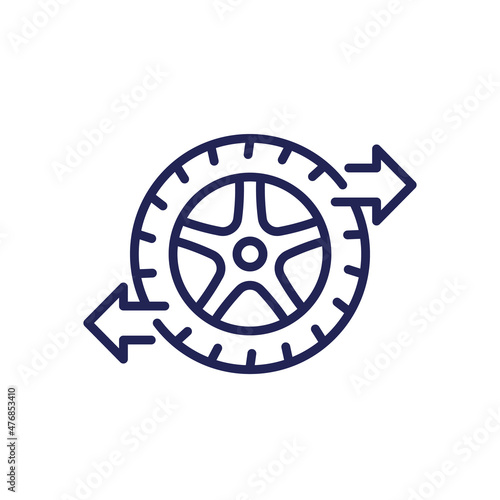 wheel alignment line icon, vector