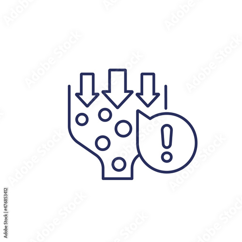 Bottleneck icon on white, line vector