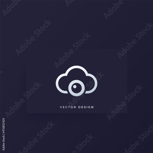 camera and cloud vector logo on a card