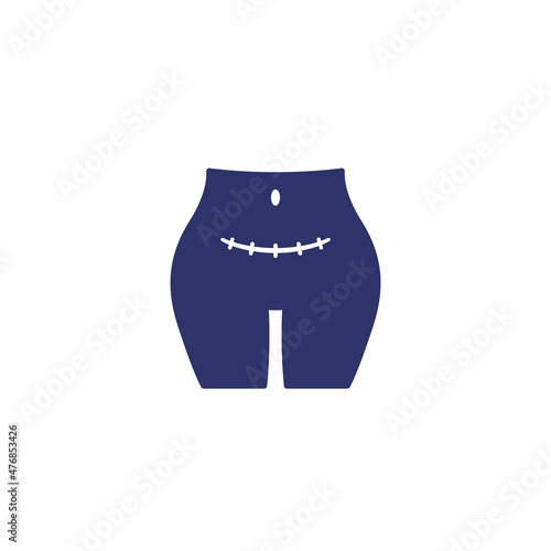 cesarean section icon on white