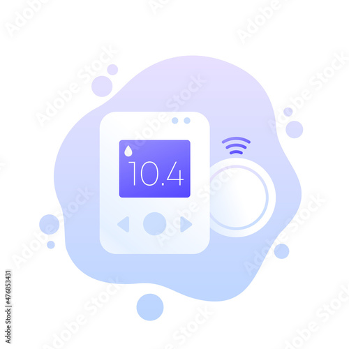 continuous glucose monitor vector illustration