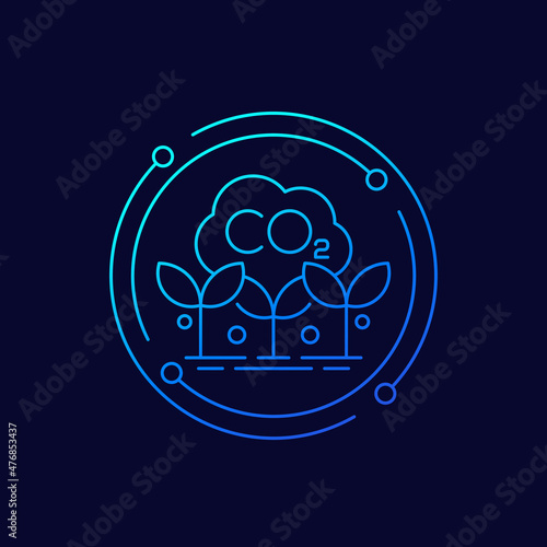 carbon offset line vector icon