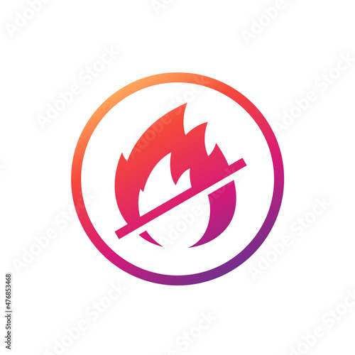 Flame retardant icon on white