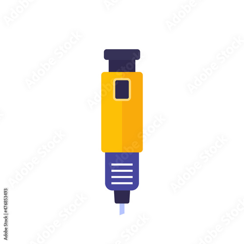 insulin pen icon, flat vector