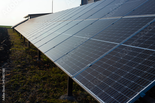 Solar panels in Large Photovoltaic power station, solar park, Renewable energy Sustainable energy, Solar Power Plant