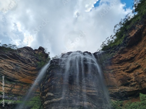Wentworth falls waterfall in the Blue mountains national park  New South Wales  Australia