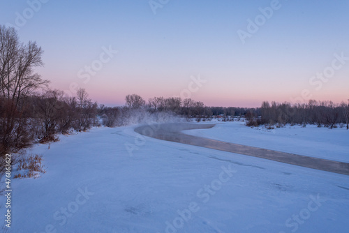 winter landscape with snow