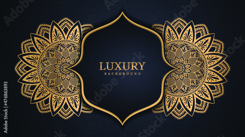 Luxury mandala background with creative golden arabesque pattern