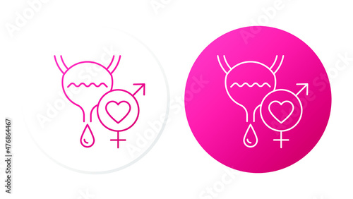 Urination during an intimate relationship. Two icons concept
