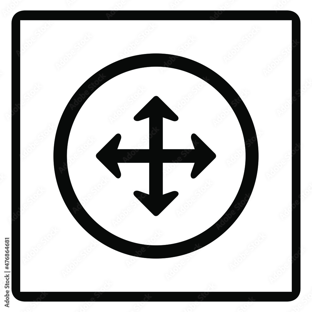 Arrows in four directions. Four side arrow icon. Arrow icon illustration vector sign symbol for your project. Flat design style. Vector illustration on white background Arrows in four directions. Four side arrow icon. Arrow icon illustration vector sign symbol for your project. Flat design style. Vector illustration on white background