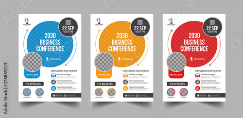 Modern corporate business conference flyer template design and Elegant Corporate business conference a4 cover flyer template