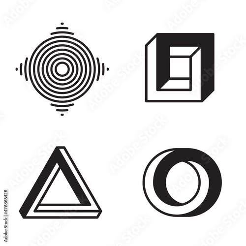 Abstract Brutalism 3D Shape Vector, Use for shirt	
