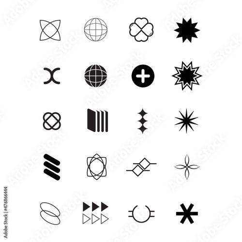 Abstract Brutalism Shape Vector, Use for shirt	
