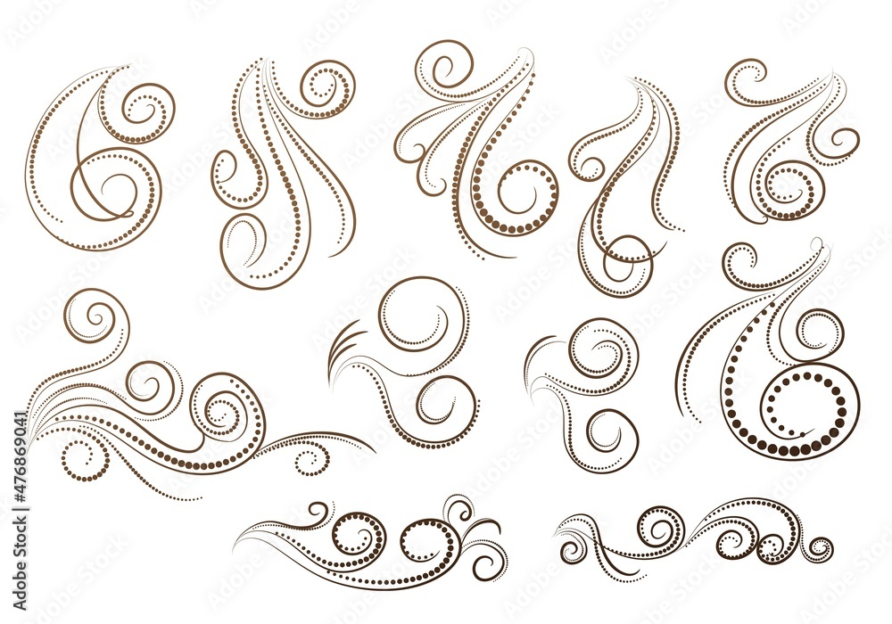 Fototapeta premium Beautiful artistic decorative floral set design