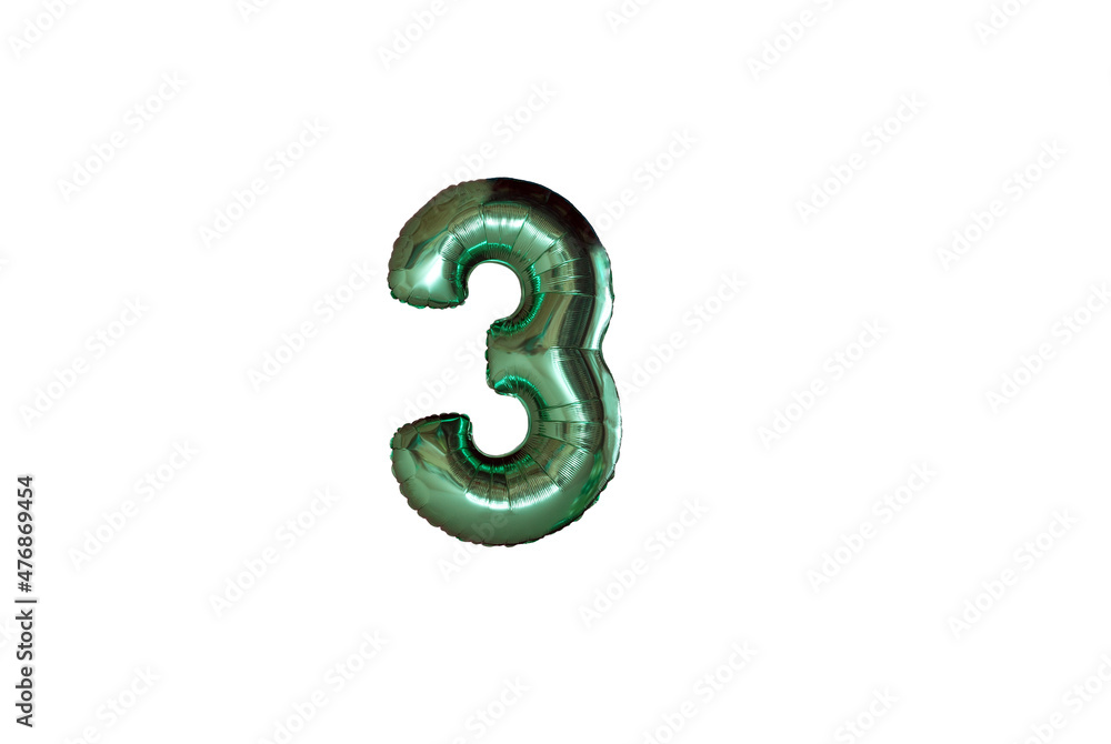 balloon number 3 isolate on white background copy space text space. 3 years birthday balloon number 3 isolate on white background copy space text space. 3 years birthday