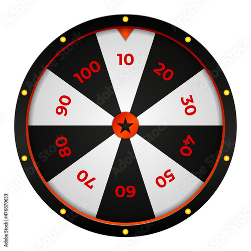 Casino fortune wheel.  Black, white, red. Gambling industry, entertainment, hobby concept. Jackpot lucky number wheeling roulette.  Design for online poker room, website, site page template.