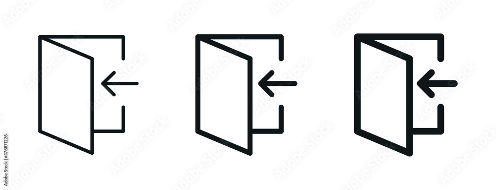 arrow Login icon - Enter symbol, log in icon button - arrow and door icon entry symbols in filled, thin line, outline and stroke style for apps and website
arrow Login icon - Enter symbol, log in icon button - arrow and door icon entry symbols in filled, thin line, outline and stroke style for apps and website