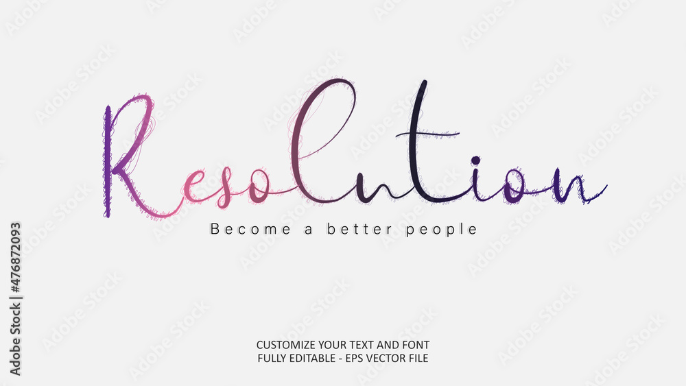 Resolution Rainbow New Year Hope Colorful Editable Text Effect