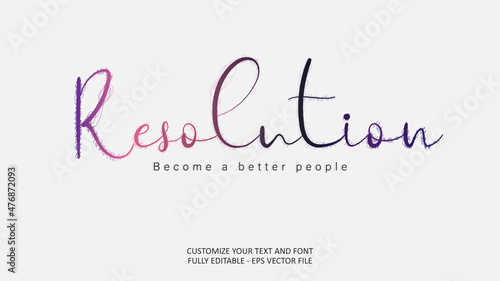 Resolution Rainbow New Year Hope Colorful Editable Text Effect