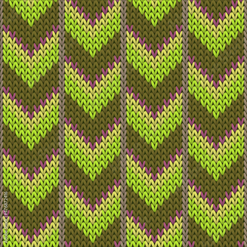 Fluffy downward arrow lines knitting texture