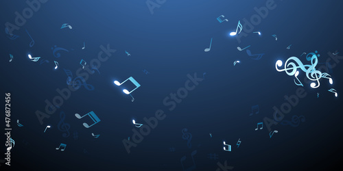 Music notes cartoon vector backdrop. Melody