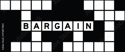 Alphabet letter in word barter on crossword puzzle background