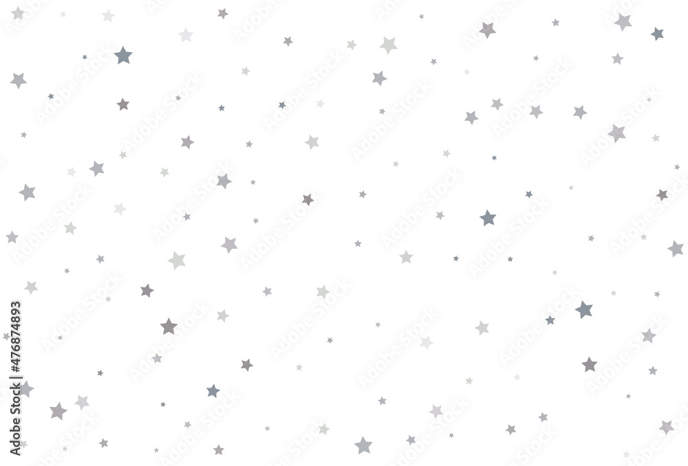 Christmas wrapper with silver stars. Silver star Celebration Confetti.