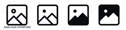 gallery icon vector, silhouette of an image, Photo album icon, Picture icons set in filled, thin line, outline and stroke style	
