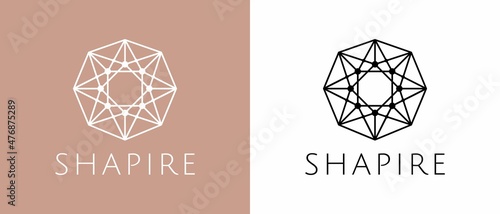 diamond abstract symbol for cosmetics and packaging, jewellery, hand crafted or beauty products photo