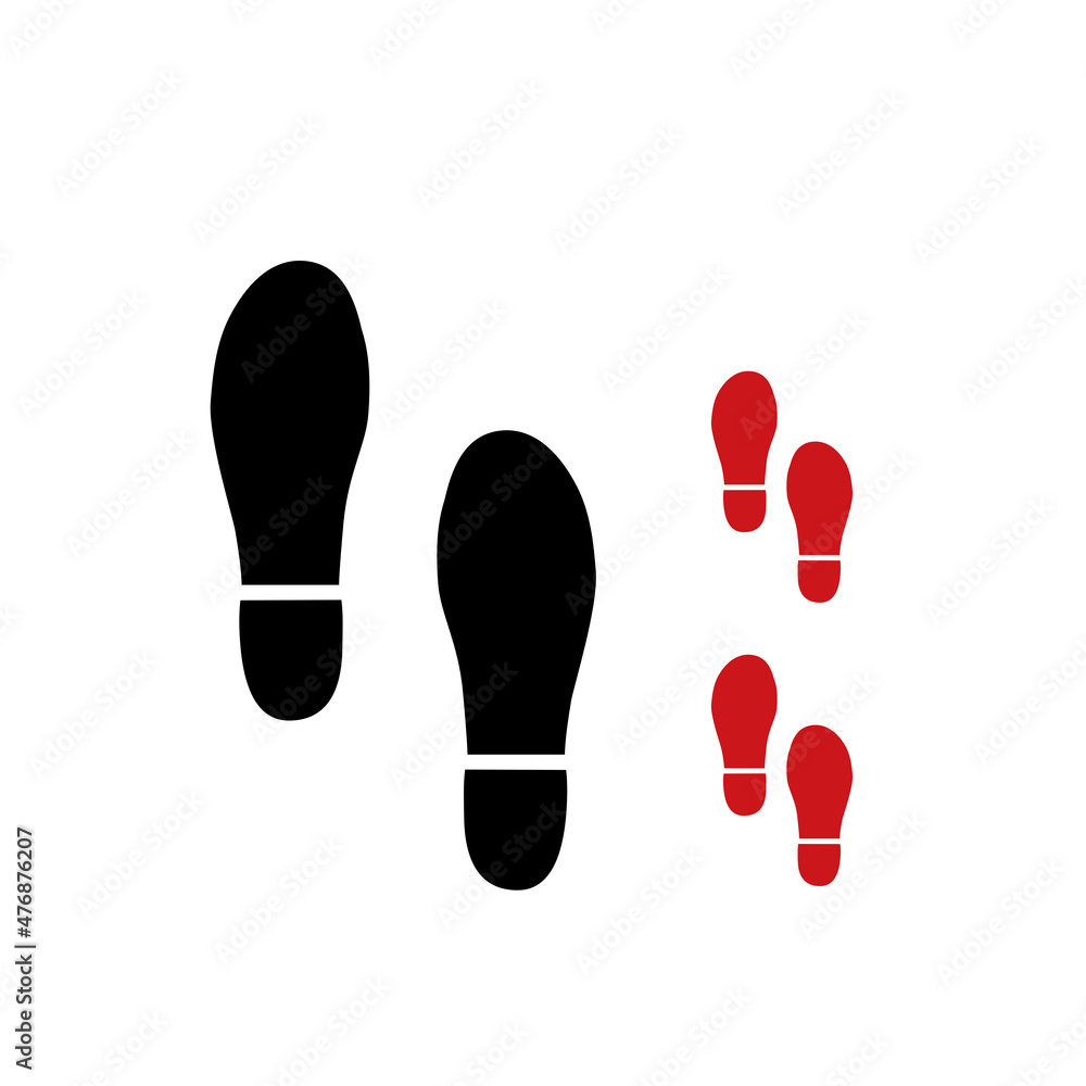 Large and small footprints. Simple flat design. Isolated on white background vector illustration. Large and small footprints. Simple flat design. Isolated on white background vector illustration.