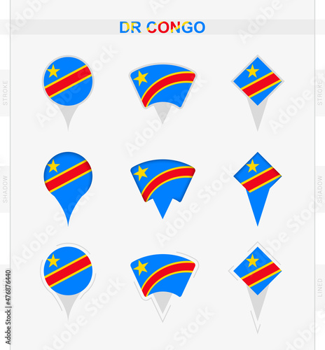 DR Congo flag, set of location pin icons of DR Congo flag. Free Download DR Congo flag, set of location pin icons of DR Congo flag. - GFXLoad