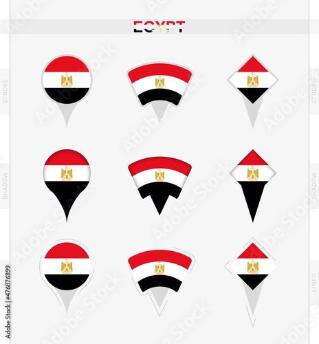 Free Download Egypt flag, set of location pin icons of Egypt flag. - GFXLoad