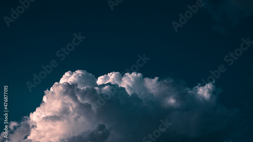 blue sky sunset and heavy clouds