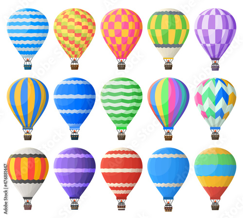 Fotografiet Hot air balloons, colorful flying vintage airships